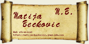 Matija Bećković vizit kartica